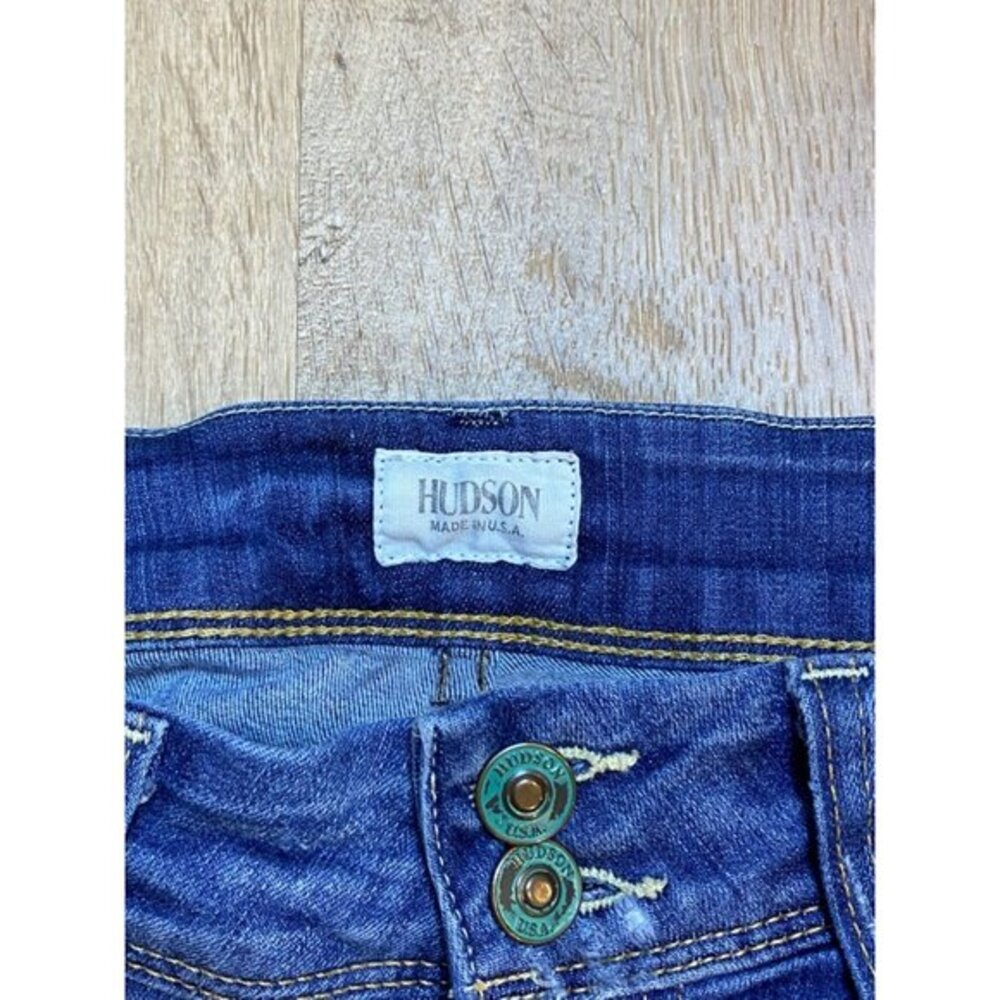Hudson Womens Distressed Skinny Jeans 26DN Blue Denim Cotton Stretch Made In USA - Picture 3 of 11